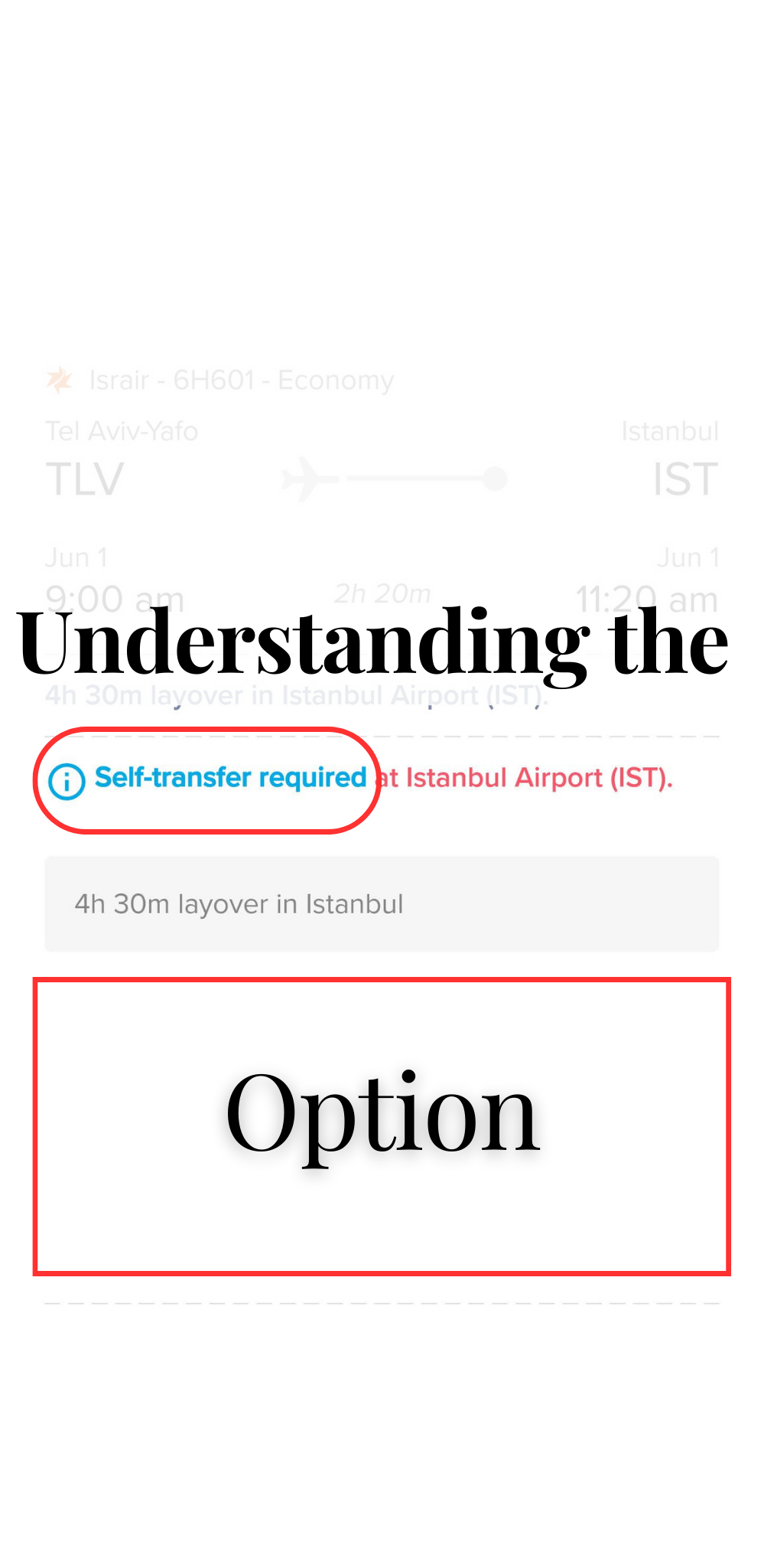 Travel Tip 1: Understanding the Self Transfer Required Option